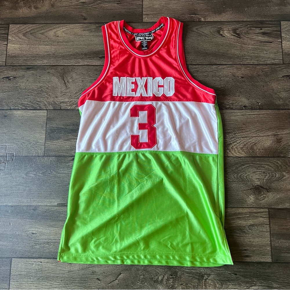 Steve & Barry's Men's Vintage Mexico Satin Basketball Jersey Size Small